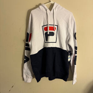 Men's Fila Hoodie XL White and Navy